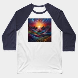 Colourful Alien Landscape Baseball T-Shirt